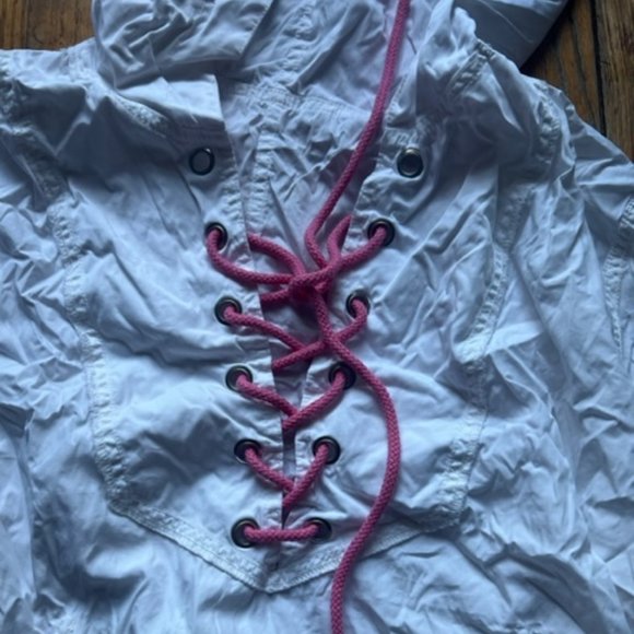 Free People Poplin Lace Up Pull Over Hoodie - Picture 5 of 5